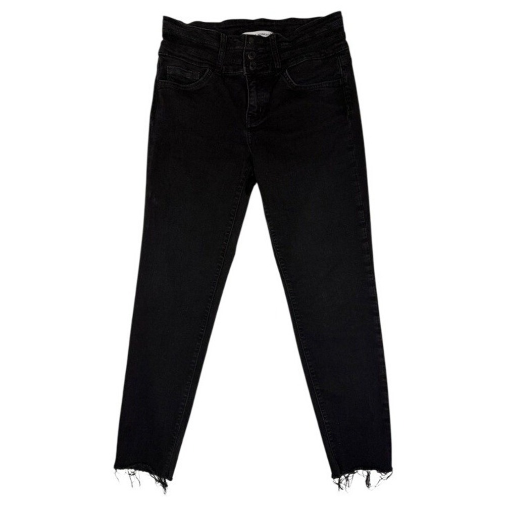 Flying Monkey Platinum Womens Black High‎ Rise Triple Button Skinny Jeans 29